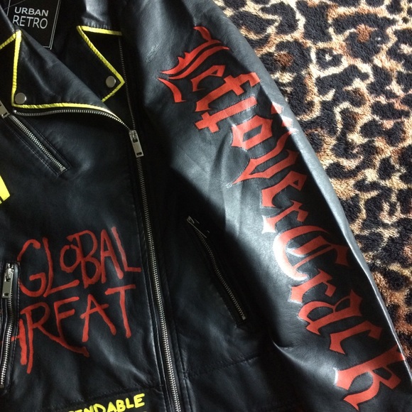 Punk Pleather Motorcycle Jacket - Picture 3 of 7